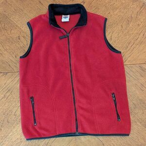 Vintage New Legends Red Fleece Vest Youth Large Gorpcore Hiking Outdoor